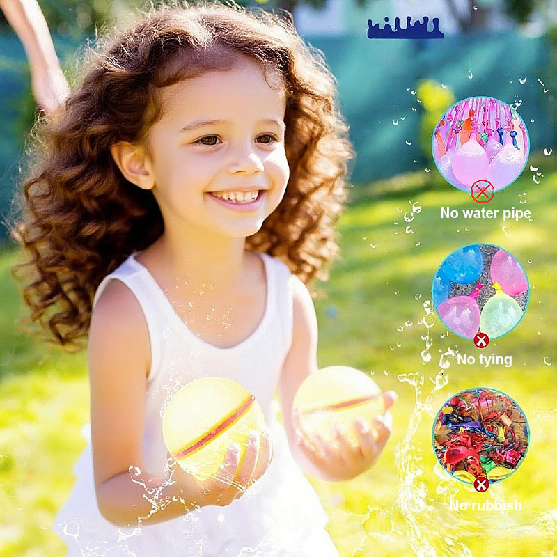 12 Packs Reusable Water Balloons for Kids, Water Quick Fill Summer Pool Beach Toys for Boys and Girls Outdoor Playing