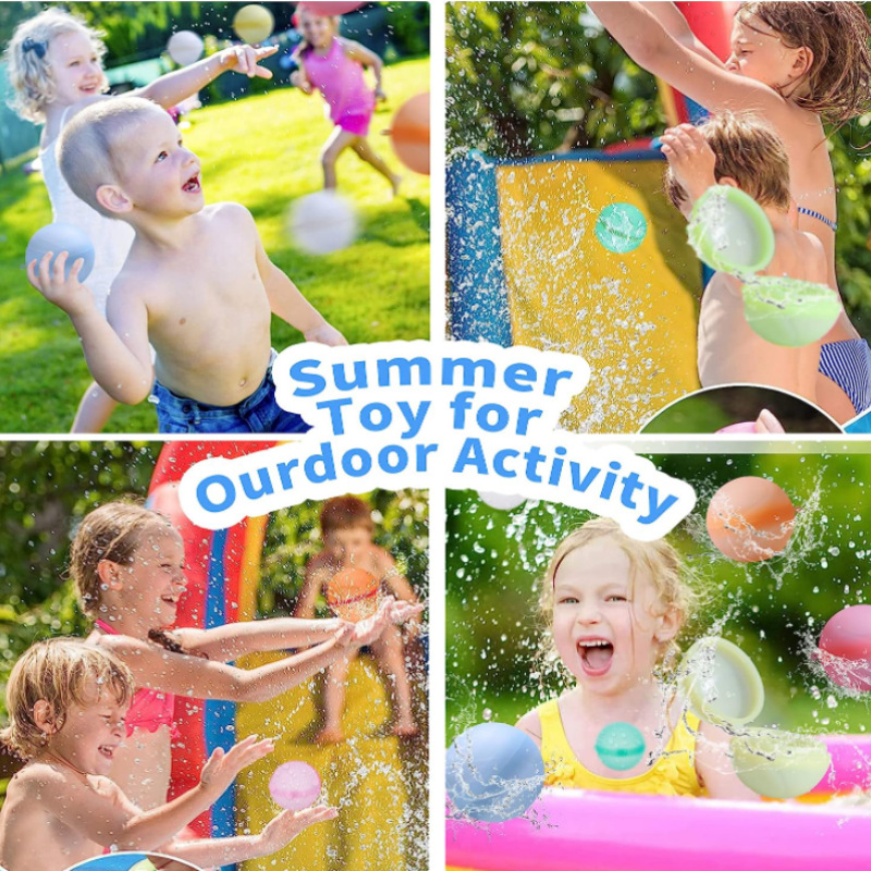 12 Packs Reusable Water Balloons for Kids, Water Quick Fill Summer Pool Beach Toys for Boys and Girls Outdoor Playing