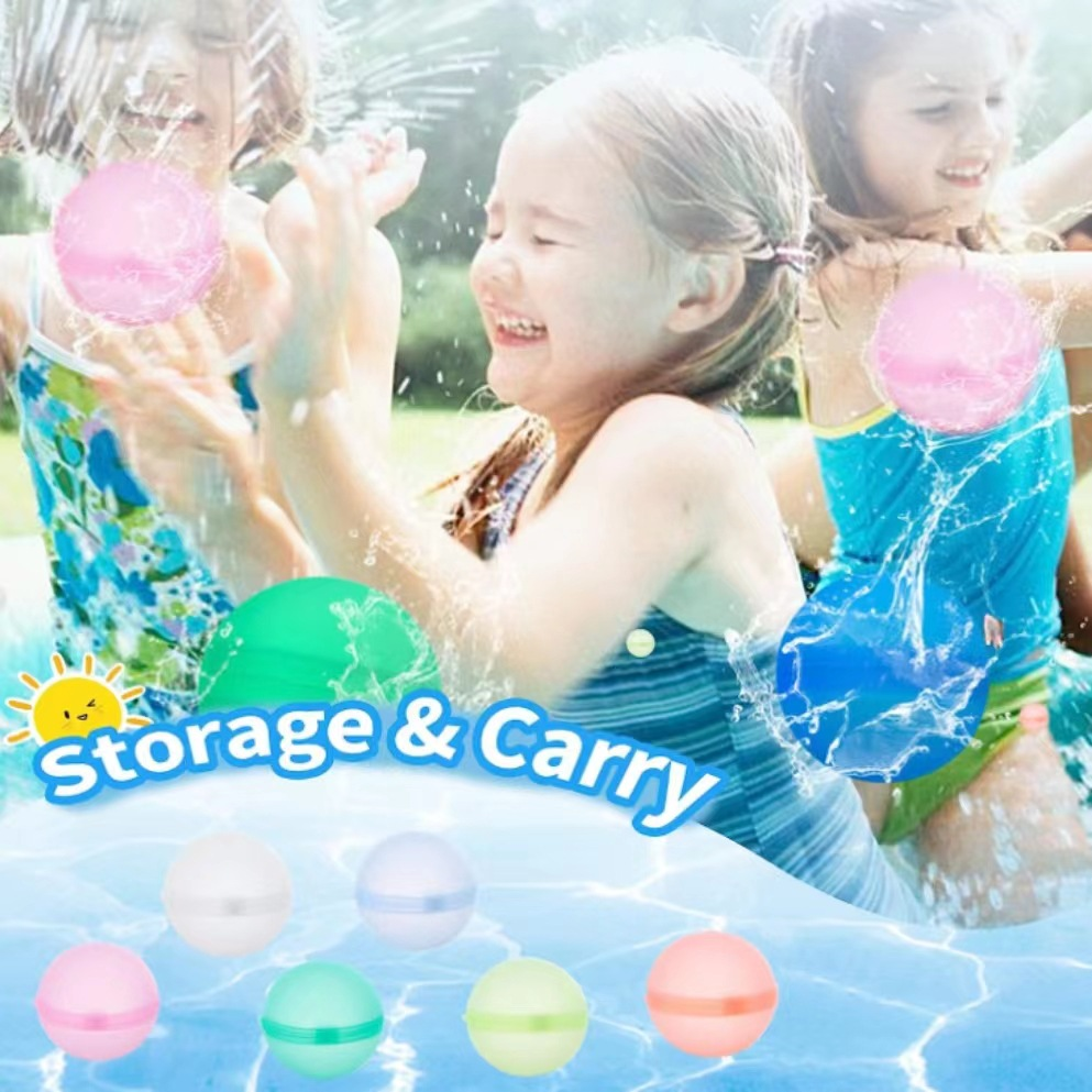 12 Packs Reusable Water Balloons for Kids, Water Quick Fill Summer Pool Beach Toys for Boys and Girls Outdoor Playing