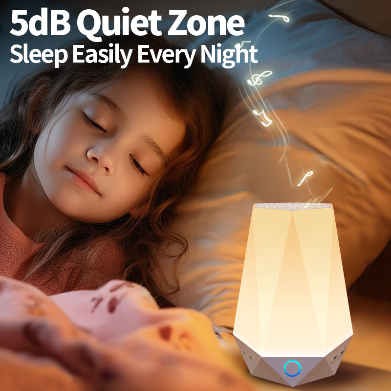White Noise Machine for Baby Adult Sleeping with Night Light, Over 30 Authentic Nature Sounds Adjustable Dimmable Night Light