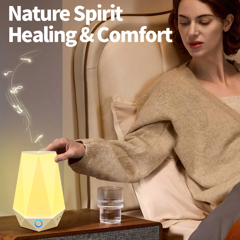 White Noise Machine for Baby Adult Sleeping with Night Light, Over 30 Authentic Nature Sounds Adjustable Dimmable Night Light