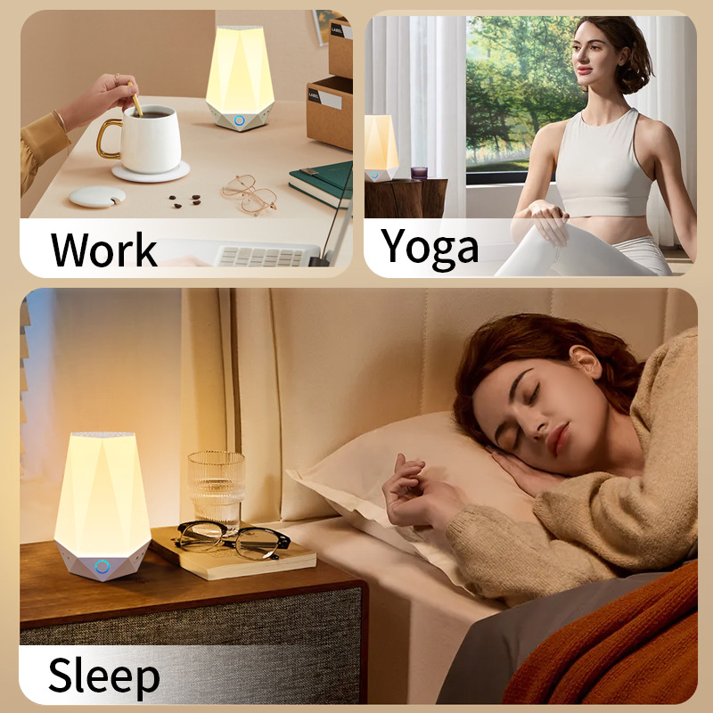 White Noise Machine for Baby Adult Sleeping with Night Light, Over 30 Authentic Nature Sounds Adjustable Dimmable Night Light