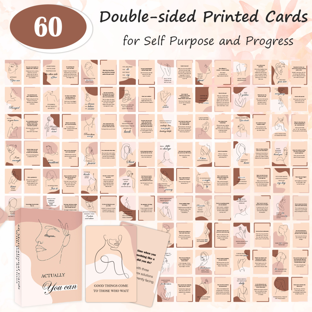 Affirmation Cards for Women, 60 Daily Motivational Cards, Positive Female Belief Cards Gift Cards