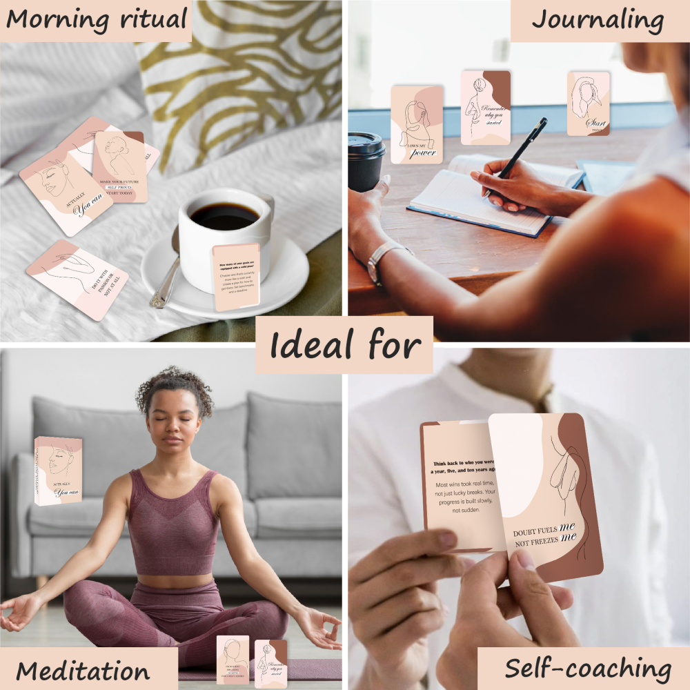 Affirmation Cards for Women, 60 Daily Motivational Cards, Positive Female Belief Cards Gift Cards