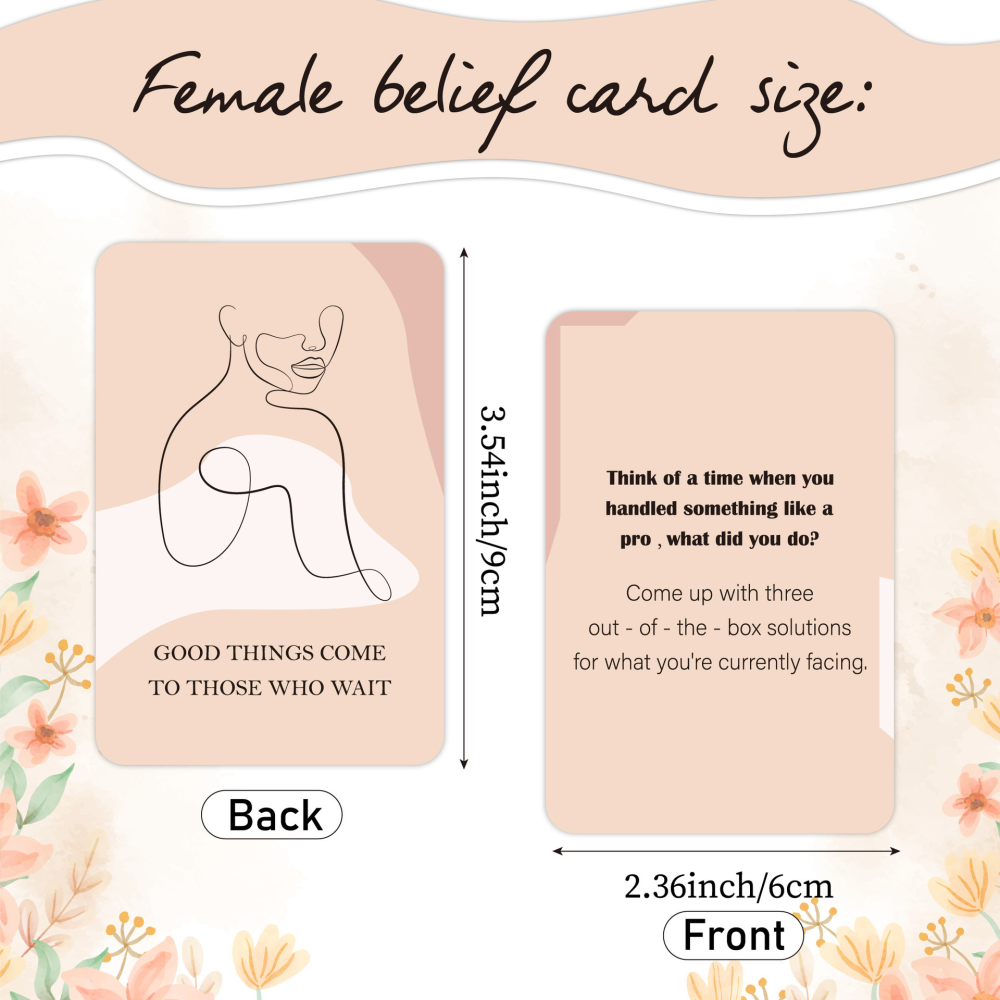 Affirmation Cards for Women, 60 Daily Motivational Cards, Positive Female Belief Cards Gift Cards