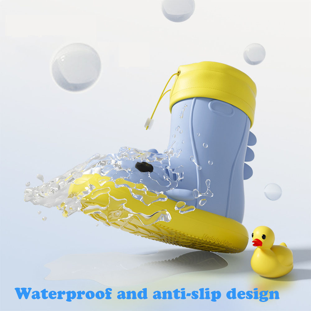 Cute Shark Rubber Rain Boots for Kids, Waterproof Beach Boots for Toddlers Boys and Girls Outdoor Playing
