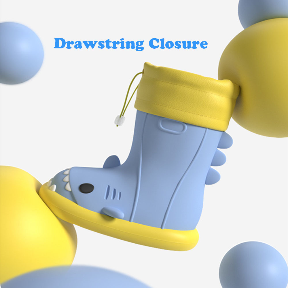 Cute Shark Rubber Rain Boots for Kids, Waterproof Beach Boots for Toddlers Boys and Girls Outdoor Playing