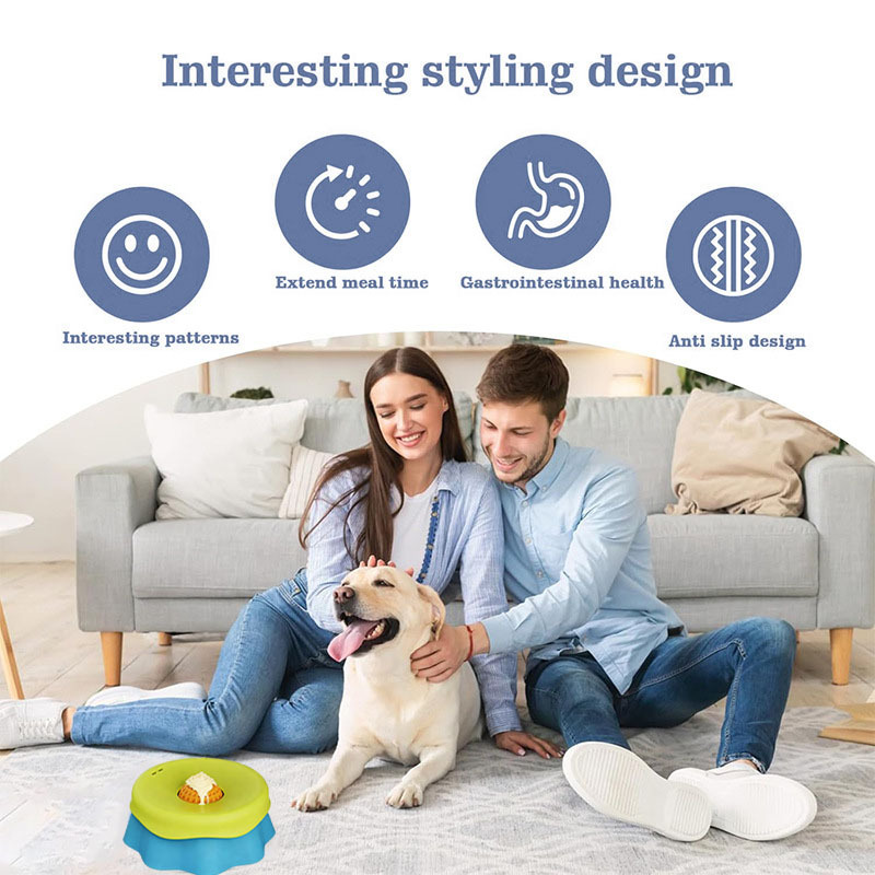 Dog Liquid Slow Feeder Bowl, Built-in Ball-Roll Yogurt Bone Broth Dog Lick Bowl, Pet Lick Toy, Choking Prevention and Dietary Supplement