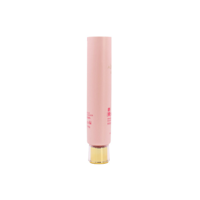 Custom Made Plastic Soft Pink Cream Tube 100ml With Gold Lid