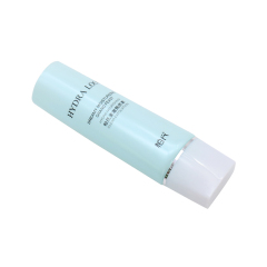 Blue Flat Cosmetic Tubes 80ml 100ml / Face Cleanser HDPE Tube With Screw Cap