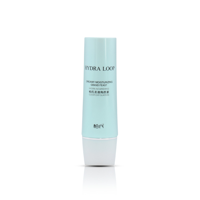 Blue Flat Cosmetic Tubes 80ml 100ml / Face Cleanser HDPE Tube With Screw Cap