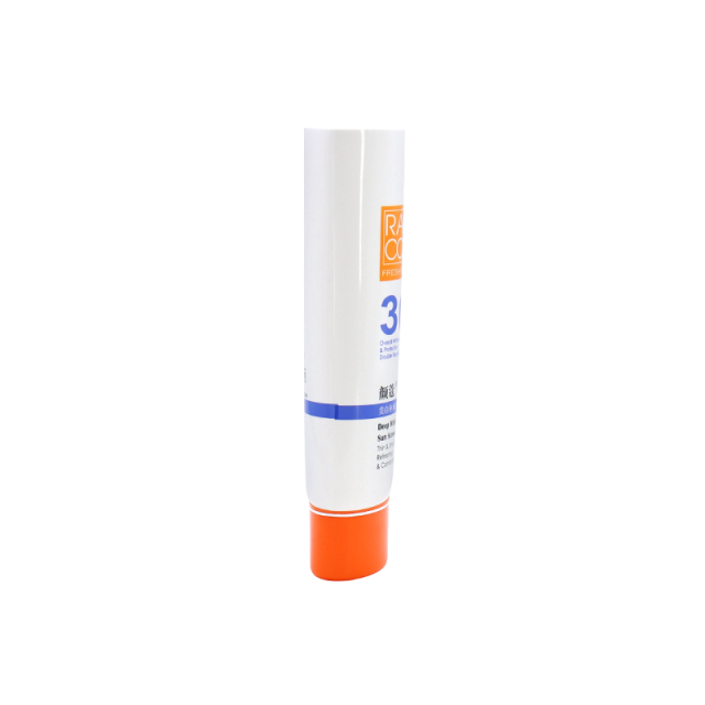 White HDPE Sunscreen Tubes / Plastic Squeeze Tubes For Cosmetic Packaging