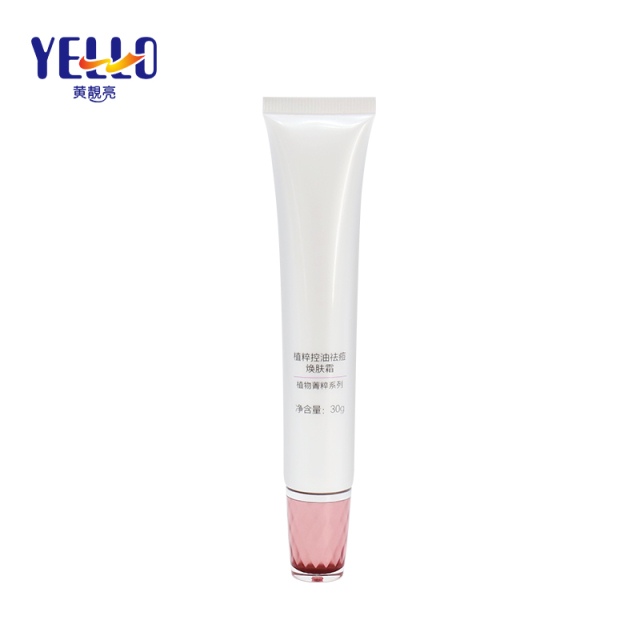 PE Plastic Empty Squeeze Cleansing Cream Tube With Long Nozzle 
