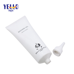 Flexible 100g Empty Plastic Cosmetic Tube With Nozzle For Shower Gel