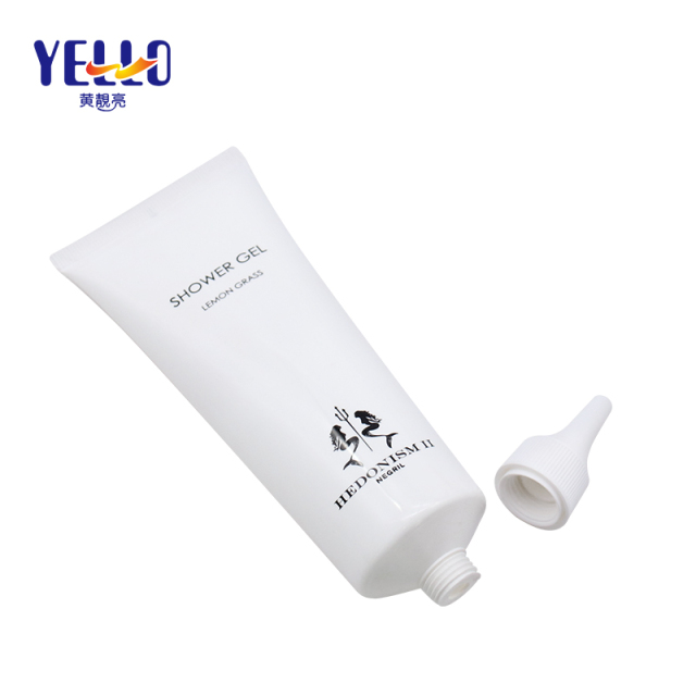 Flexible 100g Empty Plastic Cosmetic Tube With Nozzle For Shower Gel