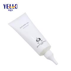 Flexible 100g Empty Plastic Cosmetic Tube With Nozzle For Shower Gel