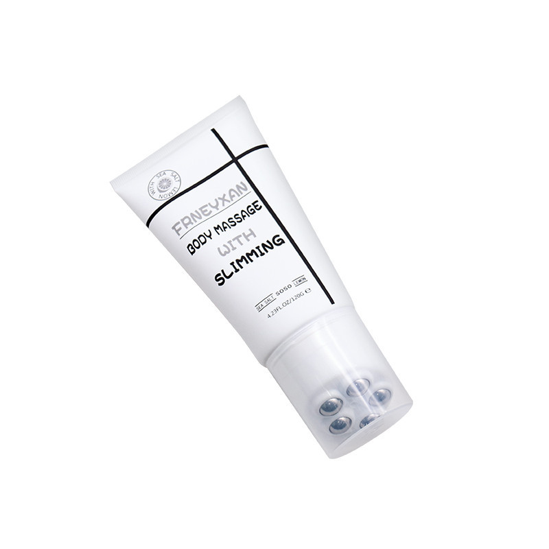 White Plastic 100ml Empty Cosmetic Tubes With 5 Steel Roller Ball