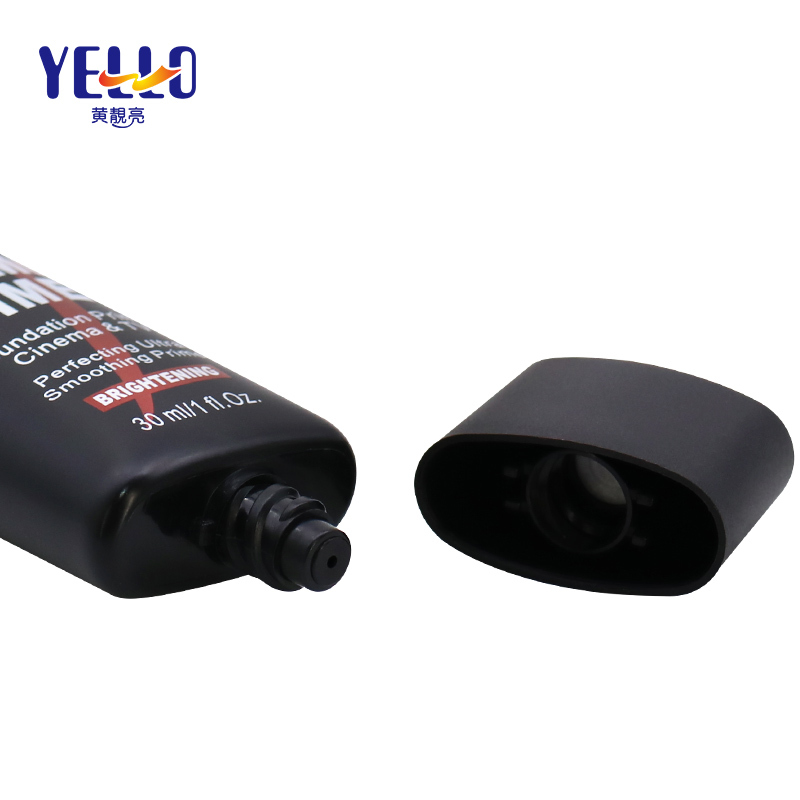 30ml 1 oz Black Flat Cosmetic Squeeze Tubes For BB CC Cream