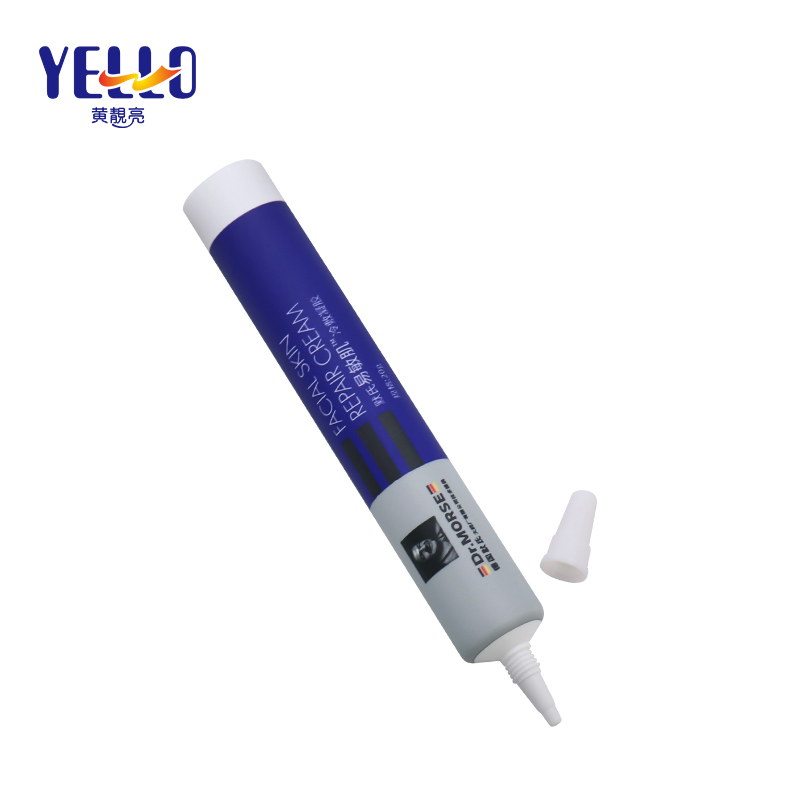 PE Plastic Facial Skin Repair Cream Tube With Needle Horn Cap
