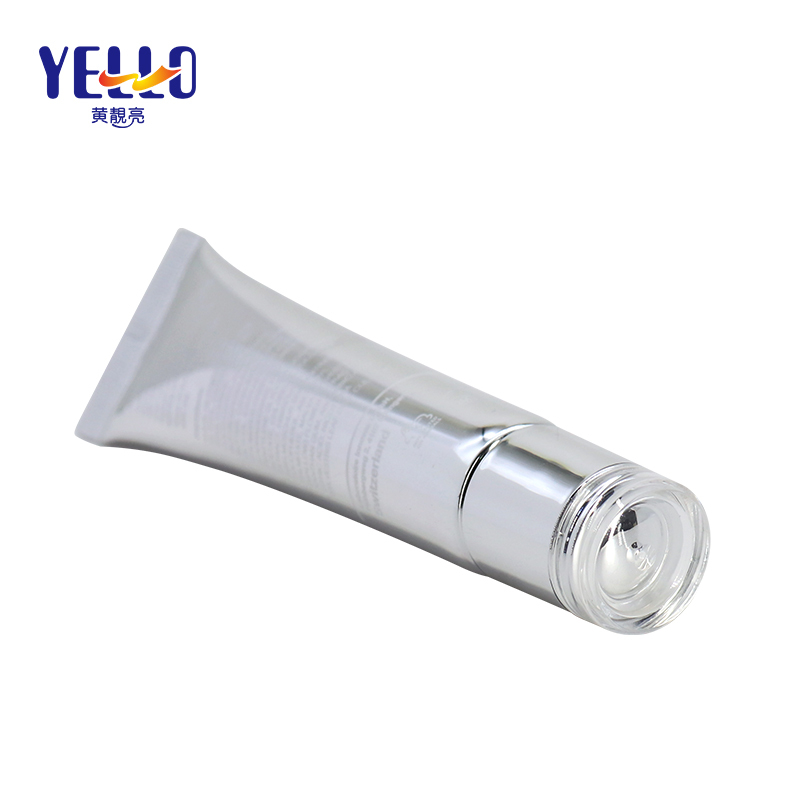 10ml Customized Silver Laminated Lip Glass Tubes / Empty Squeeze Tube