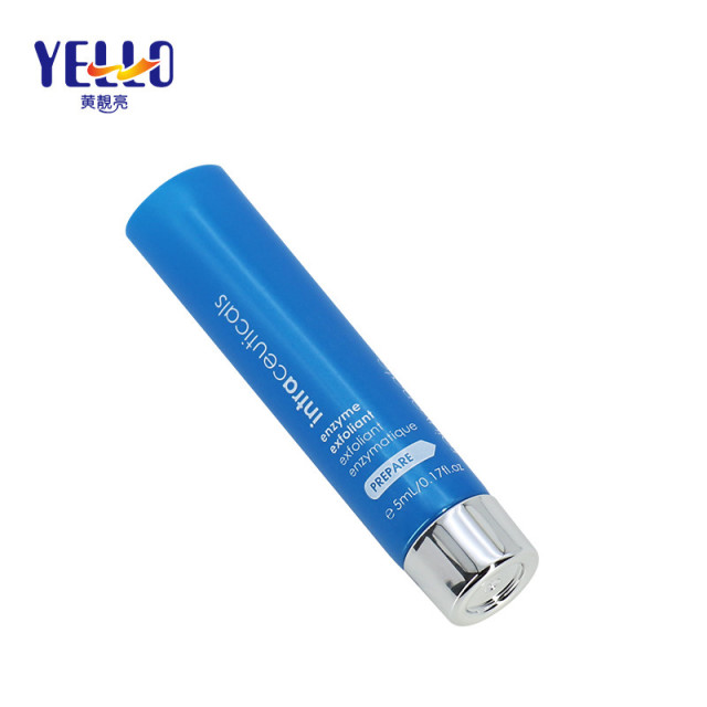 Wholesale Test Sample Mini Plastic 5ml Blue Cosmetic Tube With Silver Lid