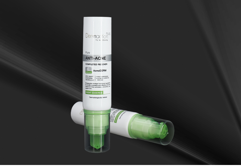 Pump Cosmetic Tubes Green Color Airless Tube 40g Customization 