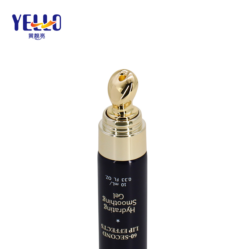 Black Luxury 10ml Cosmetic Squeeze Tubes, Stainless Steel Applicator Eye Cream Tubes