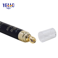 Black Luxury 10ml Cosmetic Squeeze Tubes, Stainless Steel Applicator Eye Cream Tubes