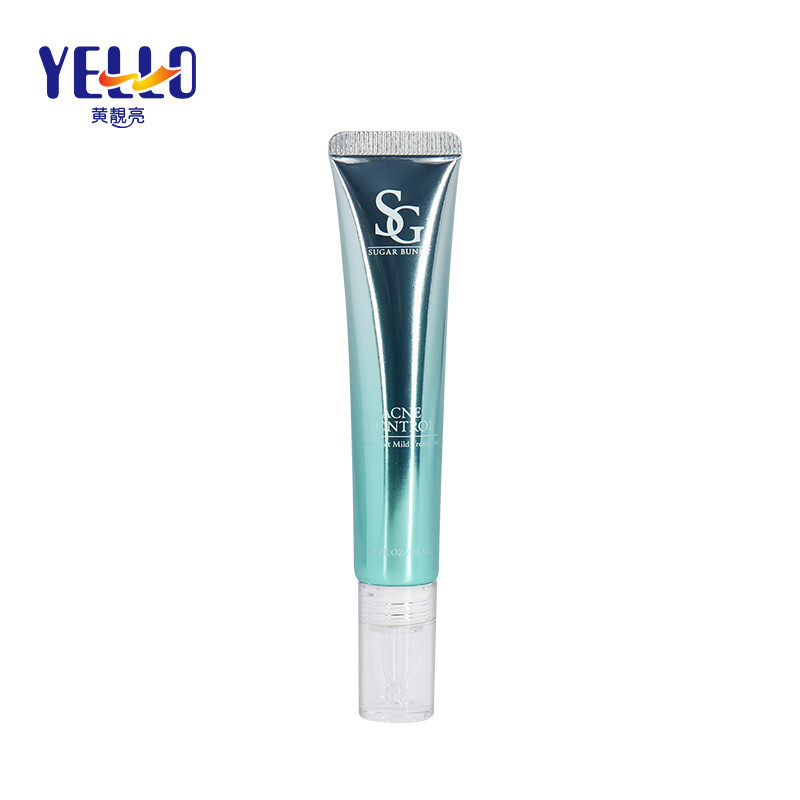 Gradient Blue 15ml 20ml Plastic Aluminum Small Lotion Tube With Clear Nozzle
