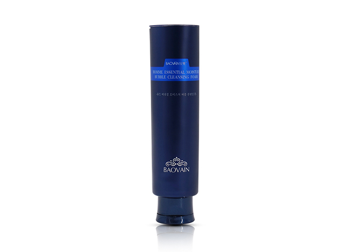 Blue Empty Packaging PE Plastic Face Wash Tube With Flip Top Cap