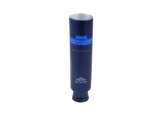 Blue Empty Packaging PE Plastic Face Wash Tube With Flip Top Cap