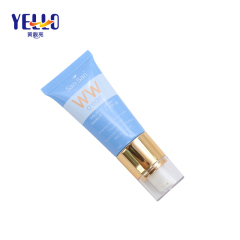 Blue Plastic Soft Squeeze Tube Packaging With Gold Airless Pump