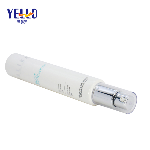 Luxury Plastic Soft Squeeze Eye Cream Tube With Silver Airless Pump