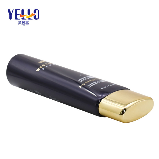 Oval Black Plastic 200ml Cosmetic Lotion Tube For Shampoo