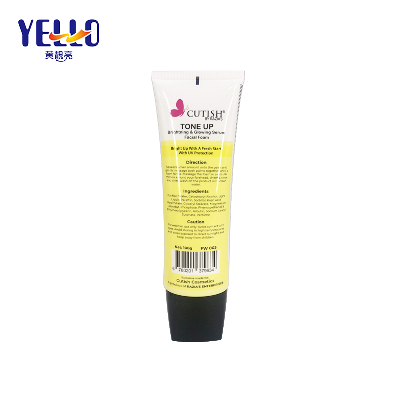 100ml Oval Flat Customized Squeezing Tube Packaging For Face Wash Cleanser