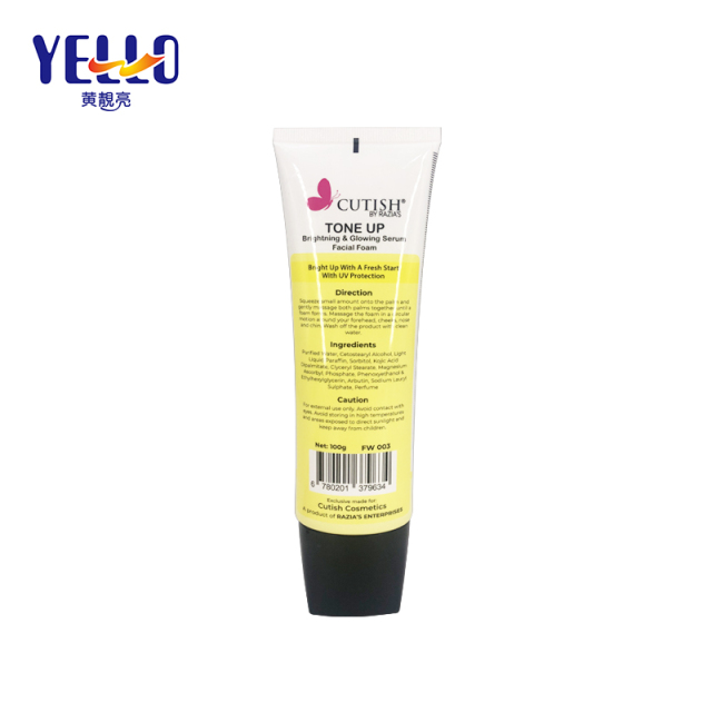 100ml Oval Flat Customized Squeezing Tube Packaging For Face Wash Cleanser