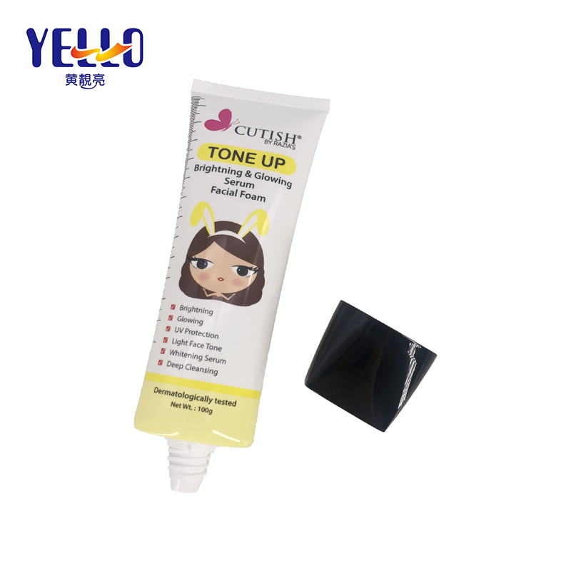 100ml Oval Flat Customized Squeezing Tube Packaging For Face Wash Cleanser