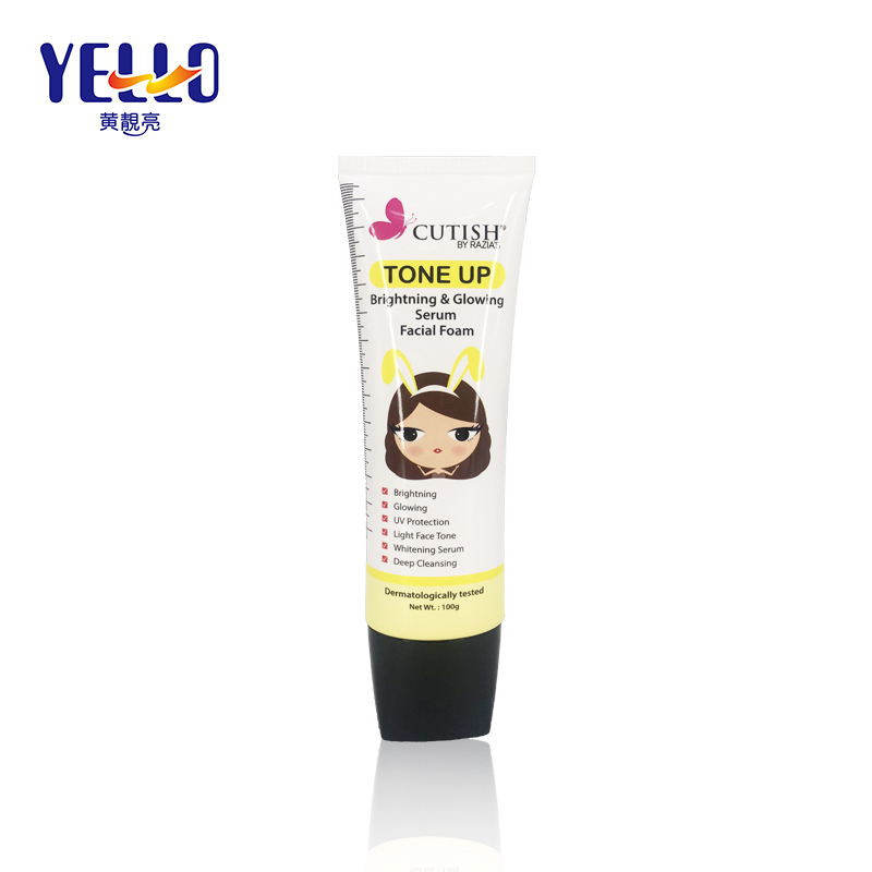 100ml Oval Flat Customized Squeezing Tube Packaging For Face Wash Cleanser