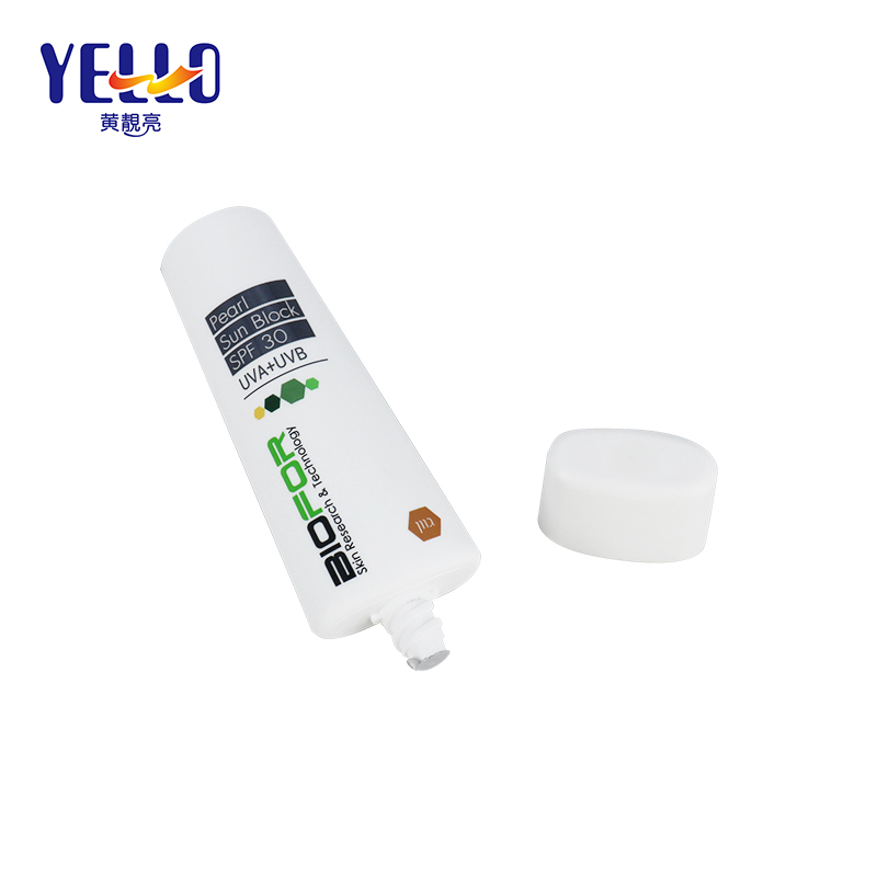 Custom 30ml Flat Recycled Cosmetic Cream Tubes For Sun Block Or Foundation