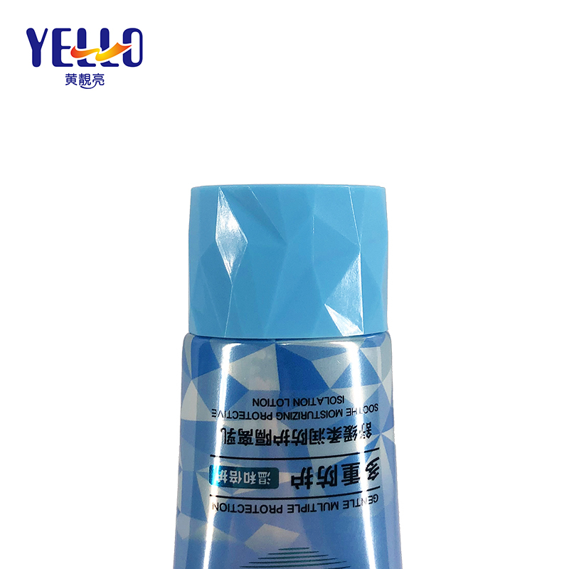 Factory Custoized Blue PE Plastic Cosmetic Container Sunscreen Cream Tube