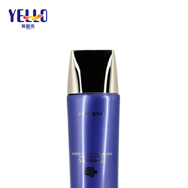 Wholesale 100ml Blue Flat Cosmetic Squeeze Cream Tubes For Facial Cleanser