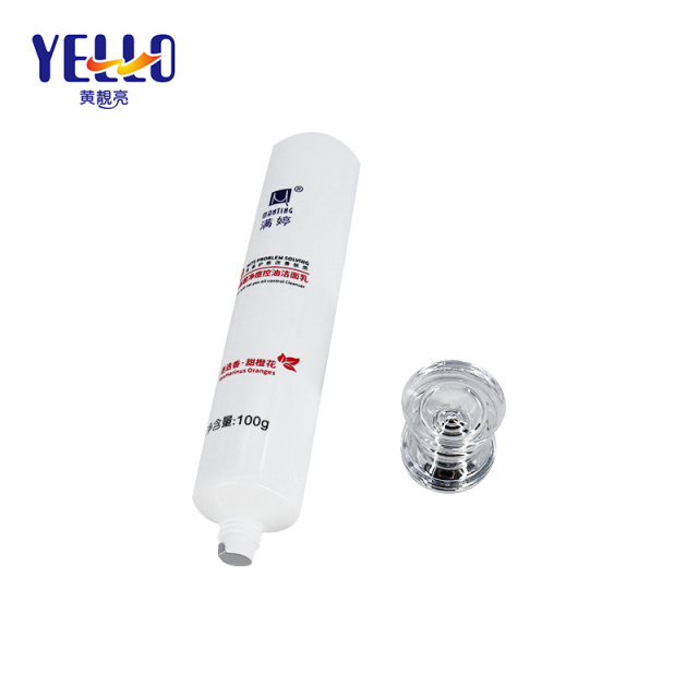 Skincare Packaging 100ml Plastic Lotion Tube With Acrylic Cap