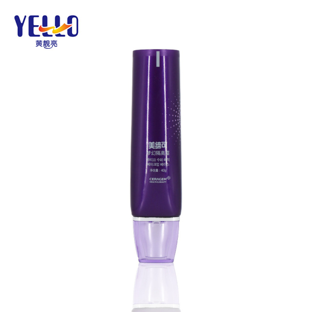 Personal Care OEM 100ml Purple Oval Cosmetic Tube For Sunscreen