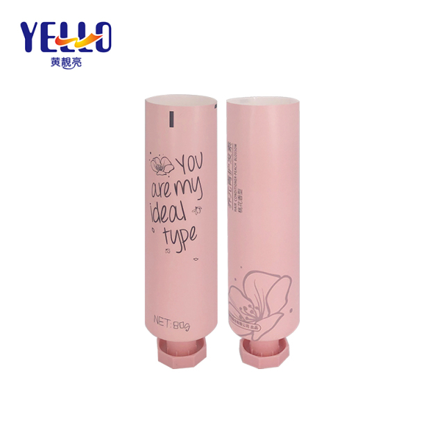 Matte Pink Plastic Tubes, Conditioner Packaging 80g With Octagonal Cover