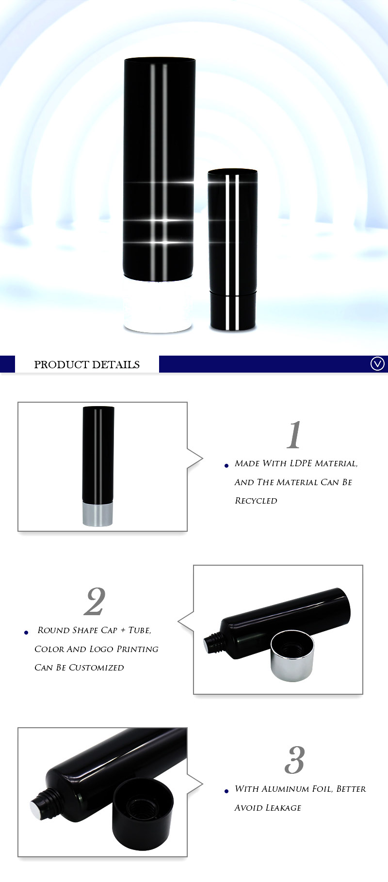 OEM Custom Empty Lotion Squeeze Tubes Container 