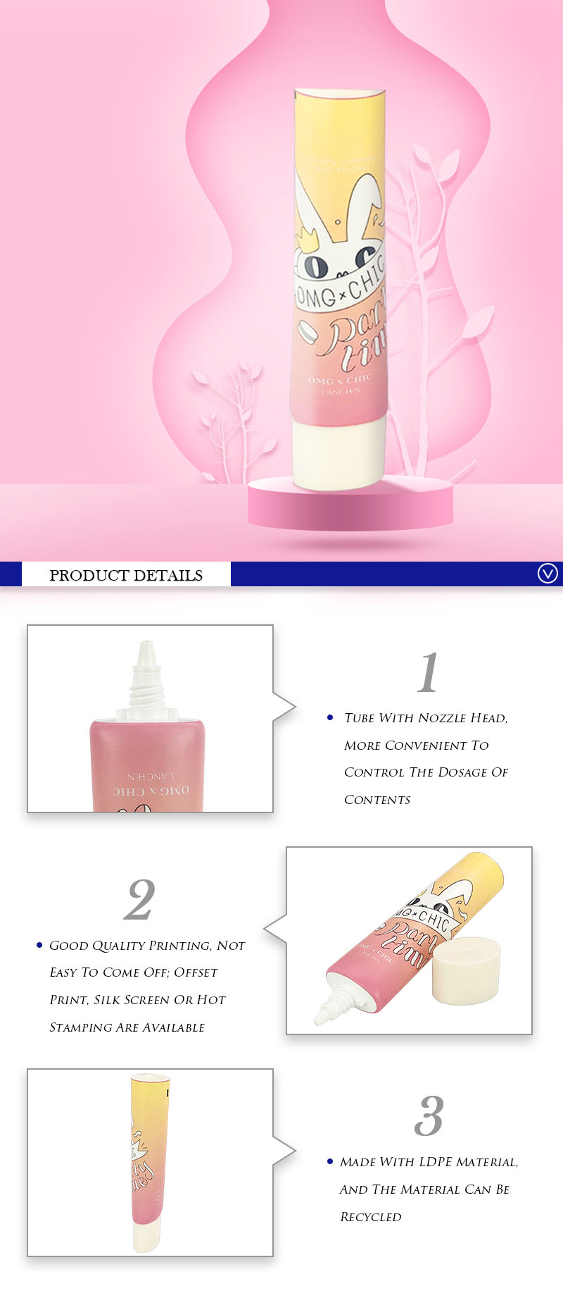 20ml Flat BB Cream Cosmetic Tubes, Wholesale Lotion Squeeze Tubes