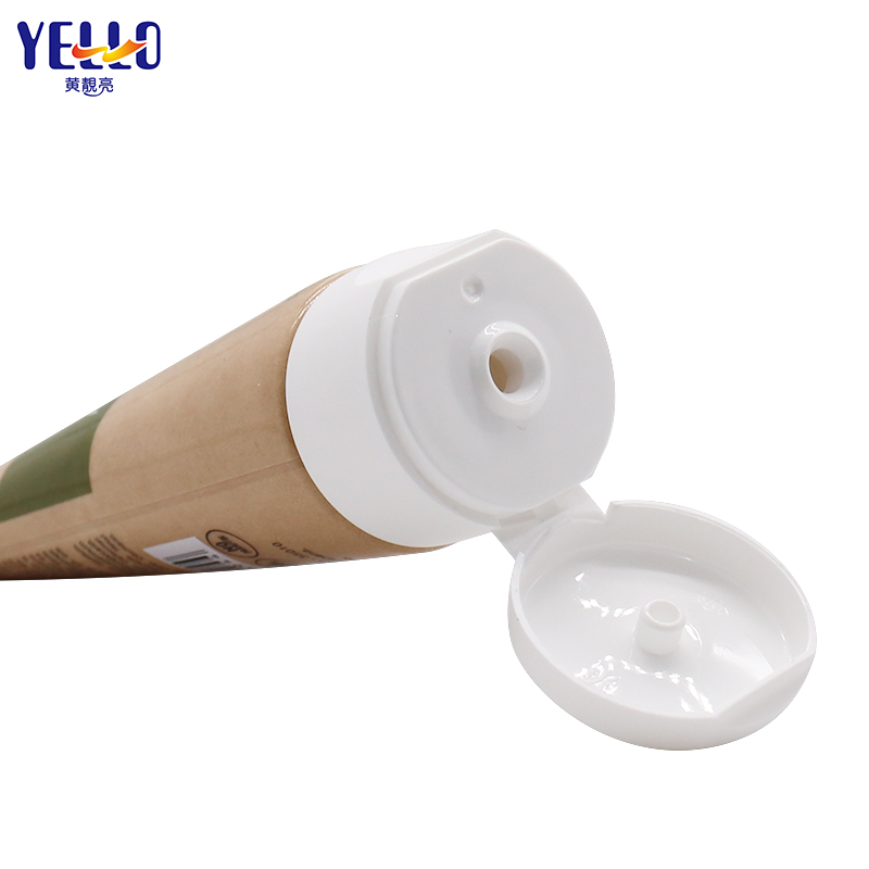 Brown Kraft Paper Cosmetic Squeeze Tubes With Flip Top Cap