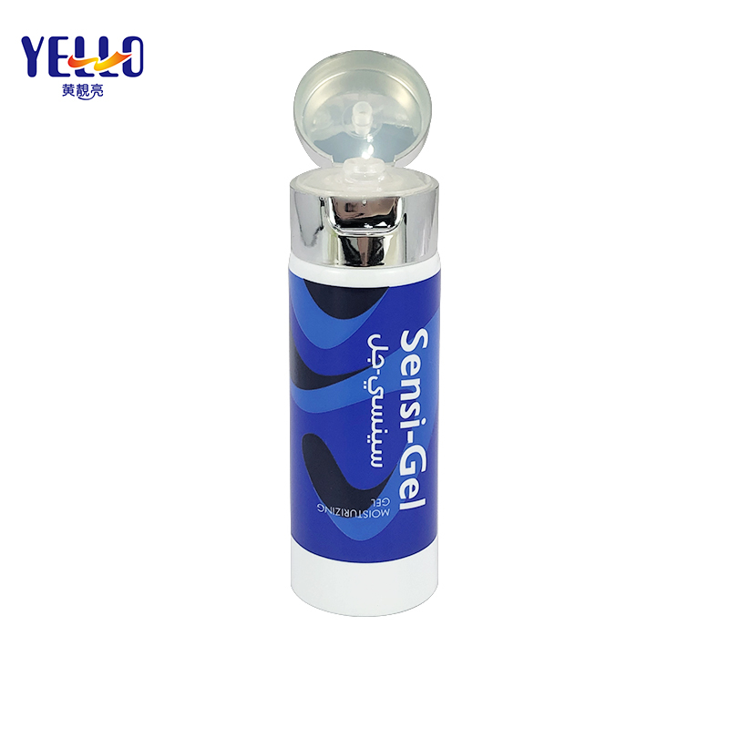 Custom 45ml Cosmetic Lotion Tubes Packaging Empty With Silver Flip Top Cap