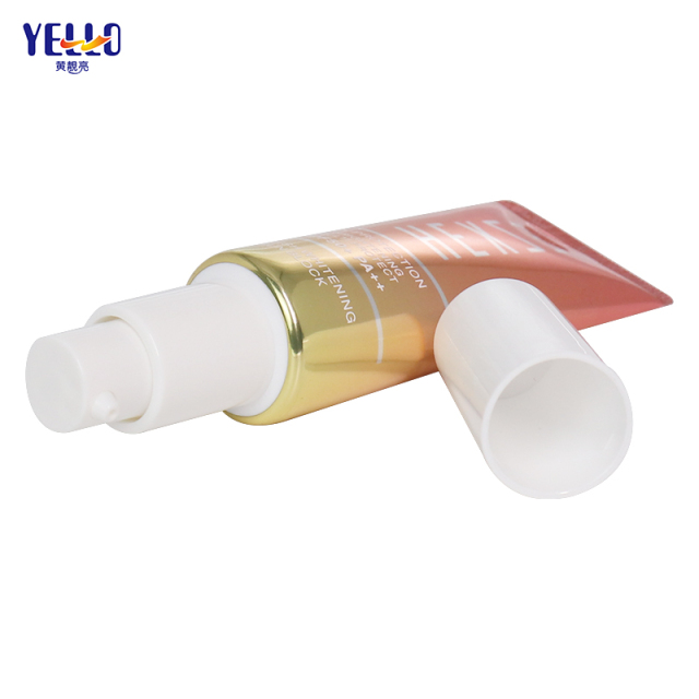 Fancy Laminated Pink 50ml Airless Pump Cosmetic Tube For Sunscreen