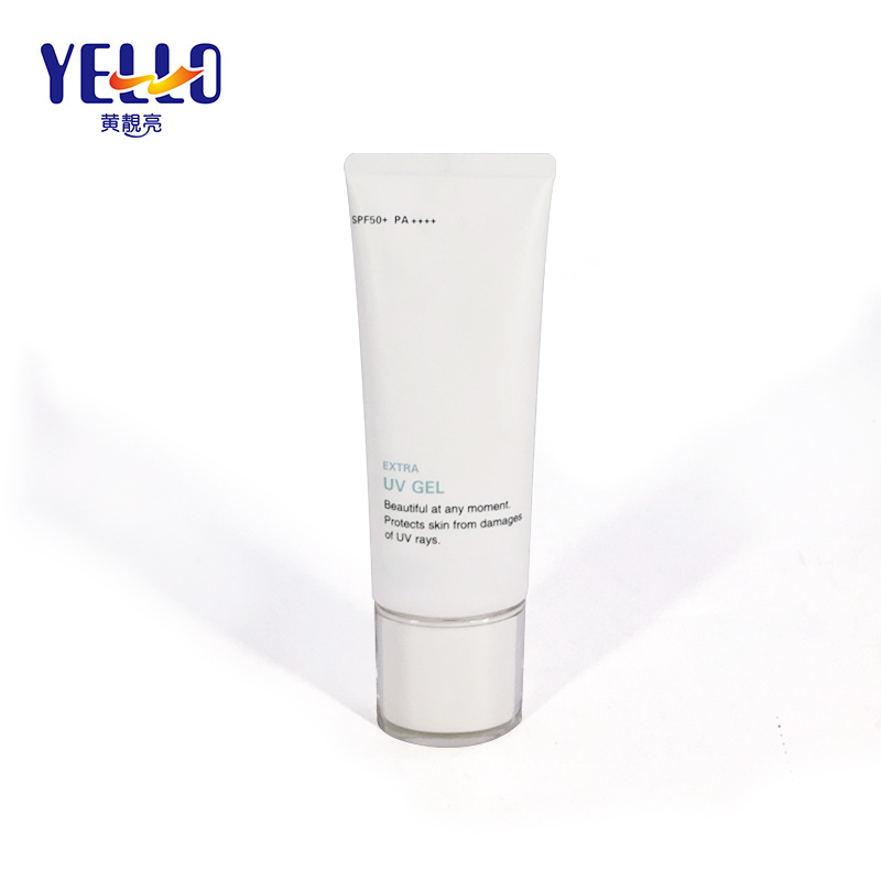 White Cream Empty Squeeze Tubes Oval Plastic Tube Packaging For Cosmetics